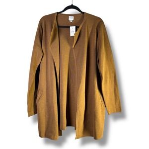 J. Crew Womens Sz Large 100% Cotton Juliet Collarless Sweater Blazer Work Career